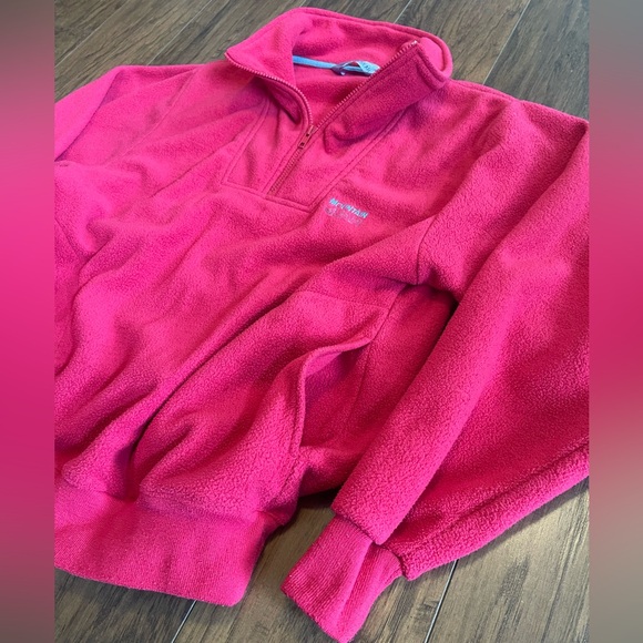 Pink fleece Mountain Gear 3/4 zipper  pink pullover sweater - Picture 2 of 4